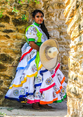 Quinceaera Celebration photo shoot at Mission San Jose in San Antonio Missions NHP