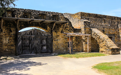 Fortified compound gate of Mission San Jose in San Antonio Missions NHP