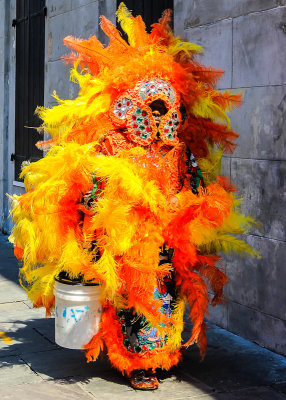 Costumed performer in the French Quarter