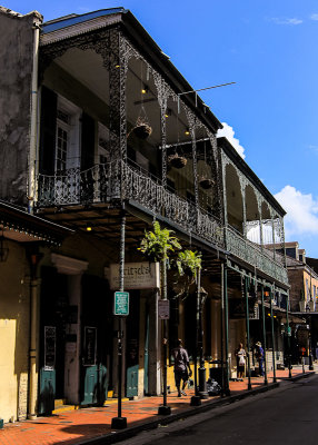 Along Bourbon St. in the French Quarter