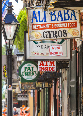 Signs along Rue D Orleans in the French Quarter