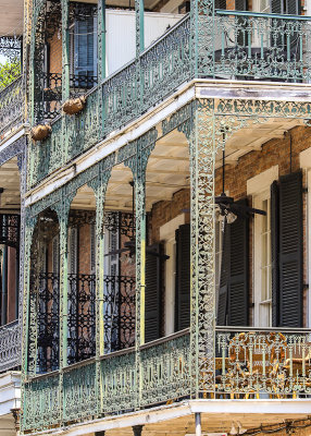 Iron works balconies in the French Quarter