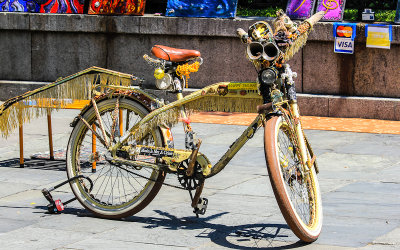 Well adorned bicycle in the French Quarter