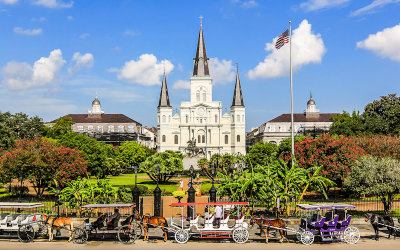 St Louis Cathedral in Jackson Square in the French Quarter 