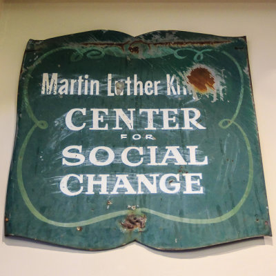 Old sign from the Martin Luther King Jr. Center for Social Change in Martin Luther King Jr. NHS