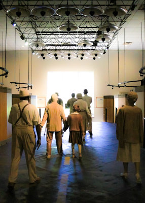 The Selma to Montgomery March of 1965 depicted in the Visitor Center in Martin Luther King Jr. NHS