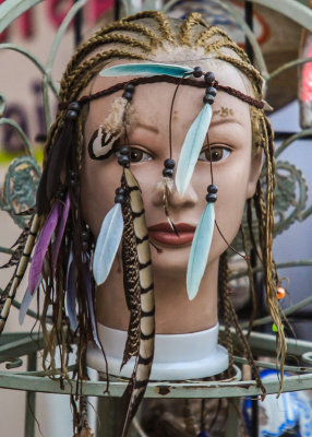 Vendor headband display at Fantasy Fest