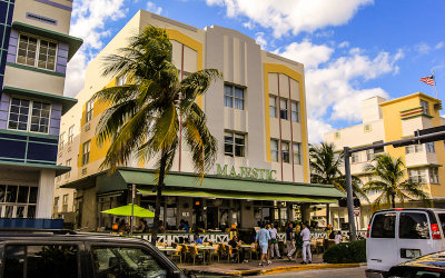 The Majestic Hotel along Ocean Drive on South Beach