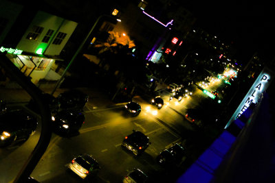 Collins Avenue at night on South Beach