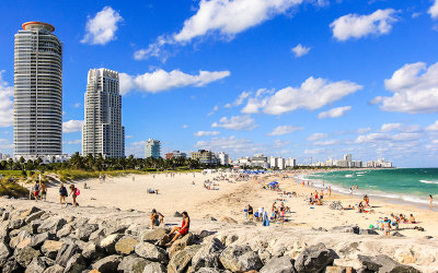 Miami from South Pointe Pier on South Beach 