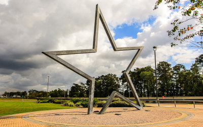 The star of Texas at the rest stop in the Blue Elbow Swamp