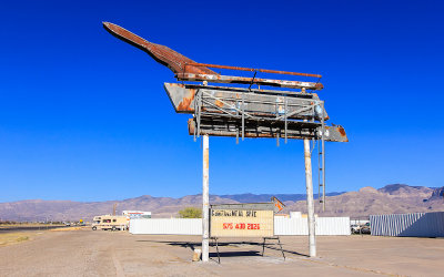 Old business “rocket” sign near Alamogordo New Mexico