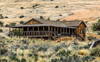 Abandoned ranch house on Utah 211 on the way to the Needles Section of Canyonlands National Park in Utah