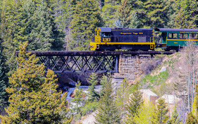 Train over a trestle near Frisco Colorado