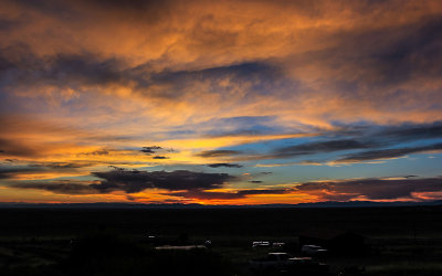 Sunset over Mosca Colorado near Great Sand Dunes National Park