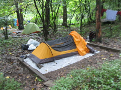 Tent setup night two