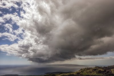 Rain Storm passes Kohoolawe Island! Seen from Maui Island, Hawaii