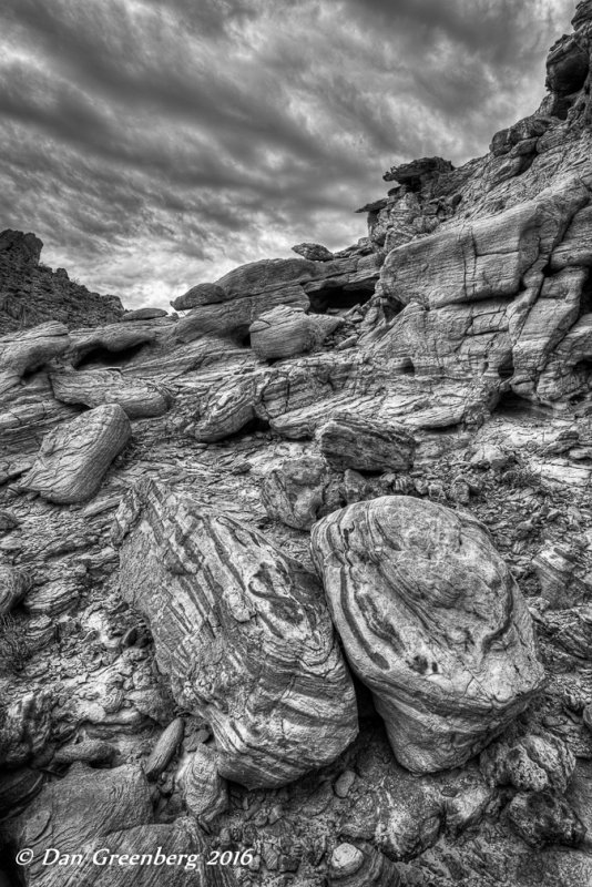 Striped Rocks in B&W - Bowl of Fire