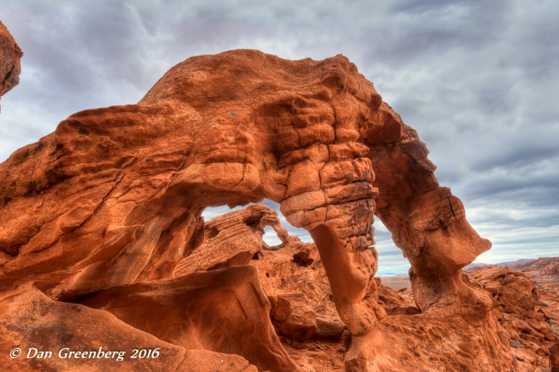 Looking through Pretzel Arch at Lighthouse Arch