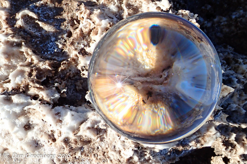 Crystal Ball on Salt Viewed from Above