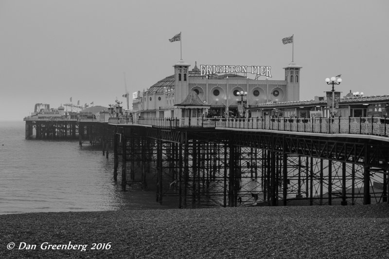 Brighton Pier on a Gray, Rainy Day