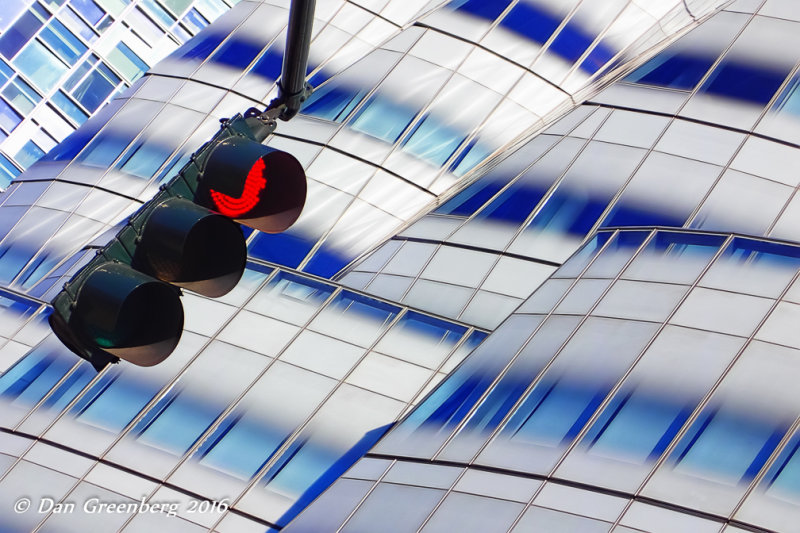 IAC Building Abstract with Traffic Light