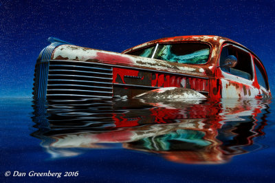 1938 Pontiac Under Water and a Starry Sky
