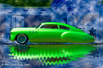 1949 Green Buick Reflection