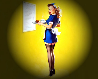 unknown waitress in flood