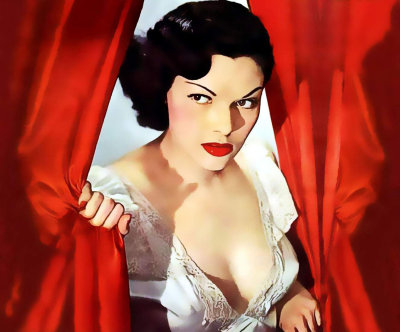 red curtain Rosa 