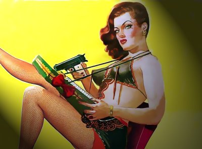 there sits a cigarette girl