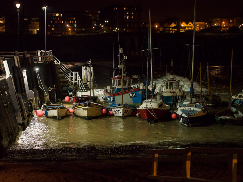 Broadstairs Harbour at night