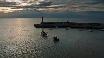 Margate Lifeboat Coming Home at Sunset