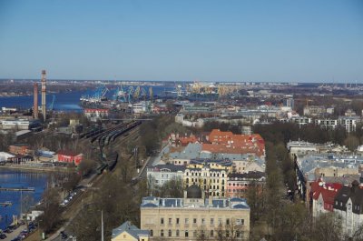 View from the Ministry of Agriculture on Port area