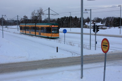 Trams in winter
