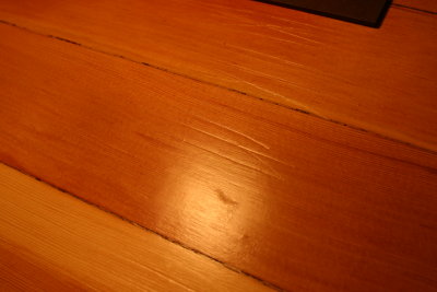 Scratches in fir area west of dining room 1.JPG