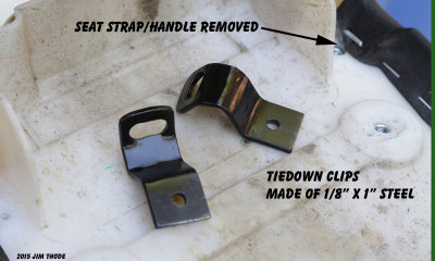 Seat strap/handle tie clips