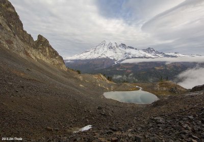 Pinnacle Glacier, Tarn & Mt Rainier