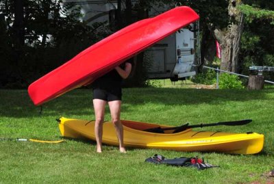 Emily Nearly Presses the Kayak