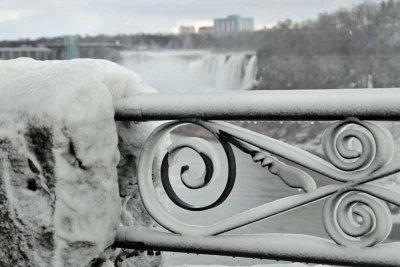 Railing Crusted In Ice from Spray