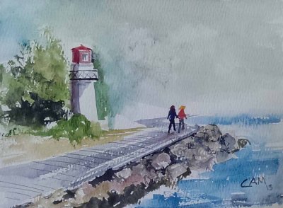 Our Cam Albright Watercolor of the Annapolis Royal Light