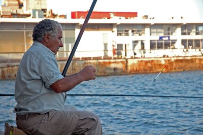 Fishing in Tel-Aviv Harbour