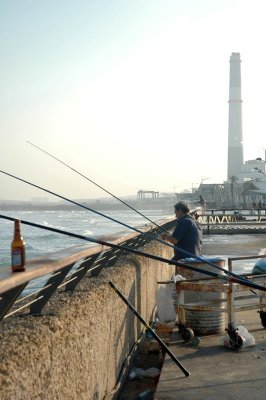 Fishing in Tel-Aviv Harbour