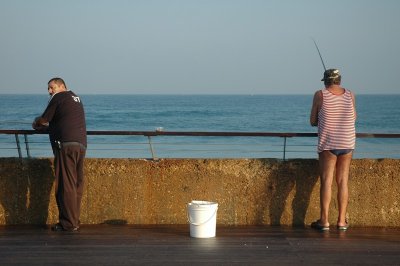 Fishing in Tel-Aviv Harbour