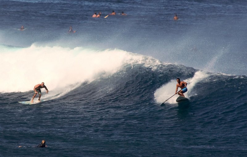 Surfers at Hookipa Beach 