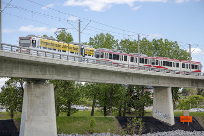 C-Train Crossing the Bow into Downtown Core