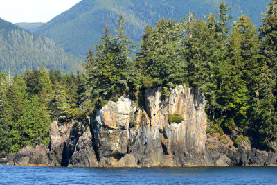 Rocky Shore Along Alberni Inlet