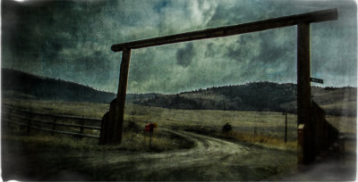 Entry gate to a ranch