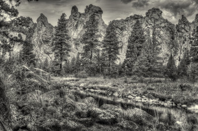 Trees and mountains - Smith Rock State Park, OR