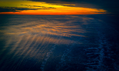 Wake of a cruise ship